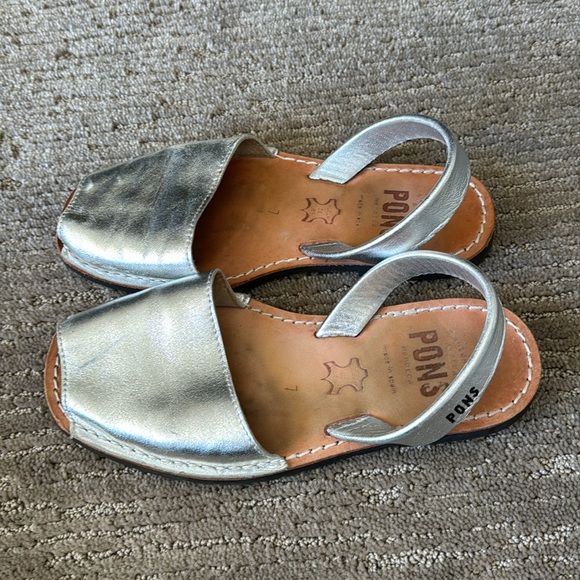 Silver Pons Leather Sandals - Picture 5 of 9
